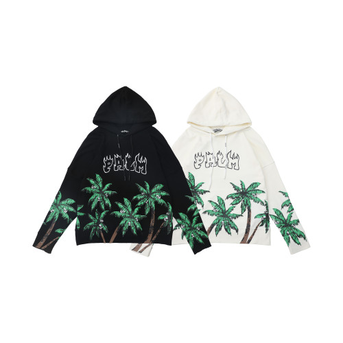 Plam Angels Classic Coconut Tree Logo Printed Sportswear Couple Casual Hoodie Sweatshirt