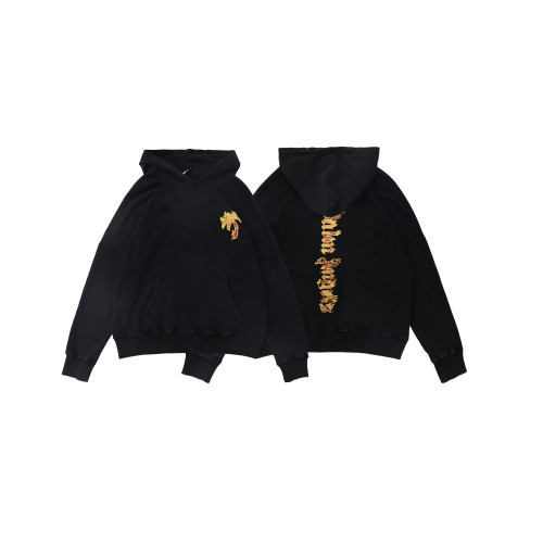 Plam Angels Classic Coconut Tree Logo Printed Sportswear Unisex Casual Washed Hoodie Sweatshirt