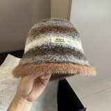 Gucci New Versatile Fluffy Mixed Color Fisherman's Hat 57 CM