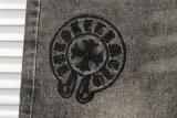 Chrome Hearts New Retro Embroidered Horseshoe Letter Washed Jeans