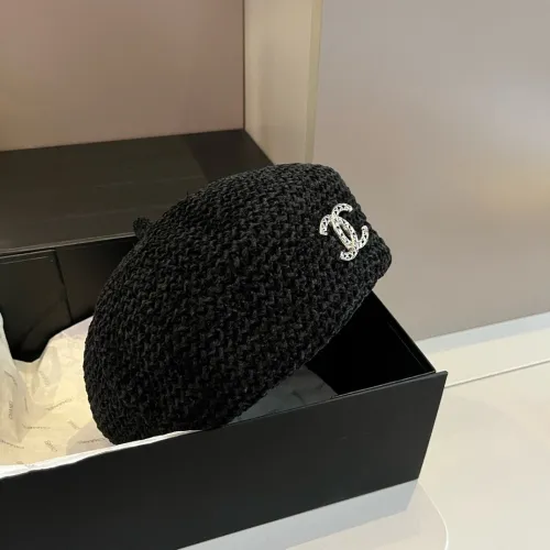Chanel Fashion Versatile Beret Knitted Painter's Hat 57CM