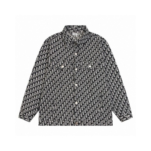 Dior Classic Full Logo Jacquard Denim Shirt Couple's Casual Jacket