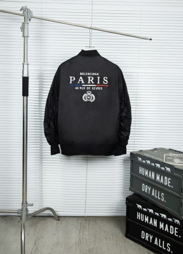BaLenciaga New Couple 3D Embroidered Logo Loose Jacket Coat