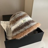 Gucci New Versatile Fluffy Mixed Color Fisherman's Hat 57 CM