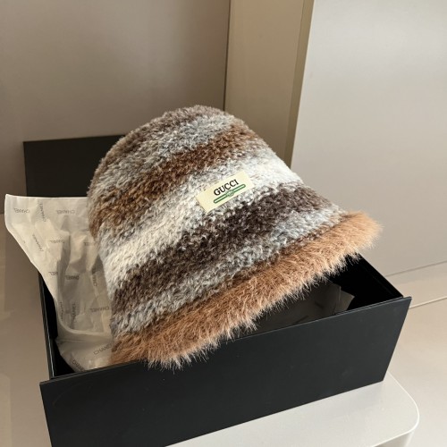 Gucci New Versatile Fluffy Mixed Color Fisherman's Hat 57 CM