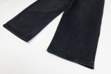 BaLenciaga New Retro Piercing Ring Fire Machine Head Water Washed Jeans