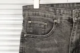 Chrome Hearts New Retro Embroidered Horseshoe Letter Washed Jeans