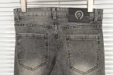 Chrome Hearts New Retro Embroidered Horseshoe Letter Washed Jeans