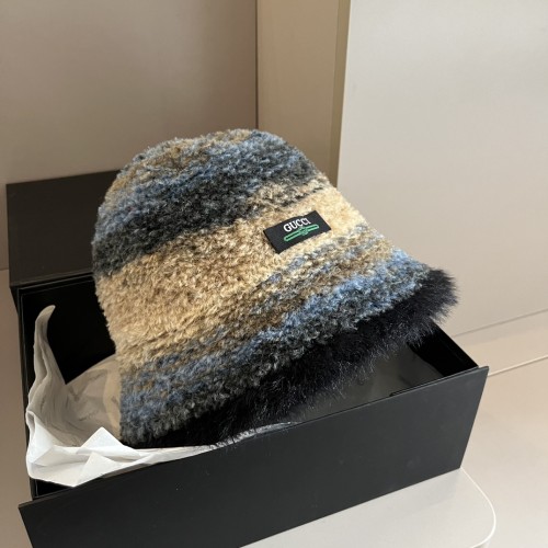 Gucci New Versatile Fluffy Mixed Color Fisherman's Hat 57 CM