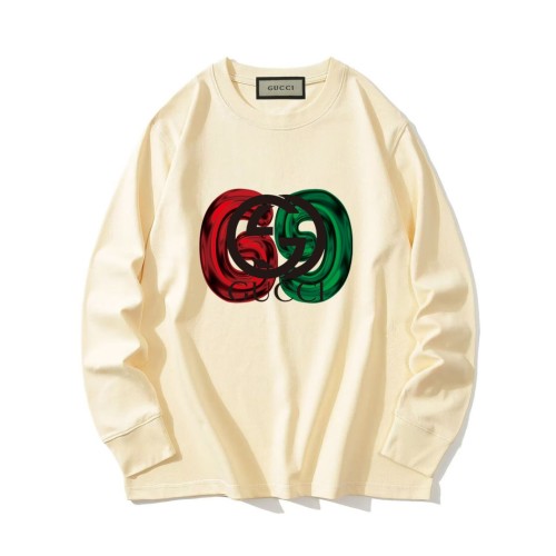 Gucci Fashion Double G Printed Long Sleeve T-shirt Unisex Versatile Loose T-shirt
