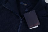 Louis Vuitton Classic Checkered Wool Blended Zipper Jacket