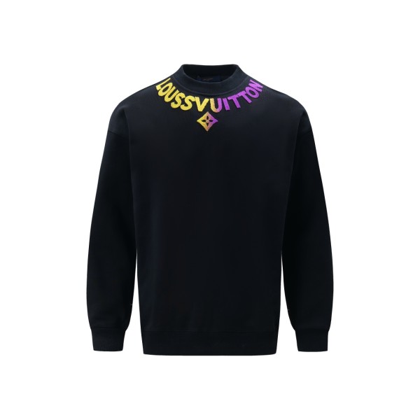 Louis Vuitton New Towel Embroidered Logo Round Neck Sweatshirt Unisex Versatile Loose Sweatshirt