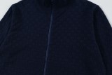 Louis Vuitton Classic Checkered Wool Blended Zipper Jacket