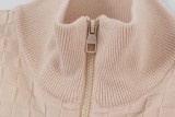 Louis Vuitton Classic Checkered Wool Blended Zipper Jacket