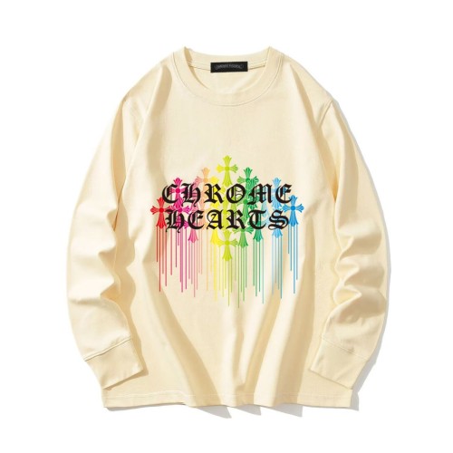 Chrome Hearts Unisex Classic Cross Group Printed Casual Long Sleeve T-shirt