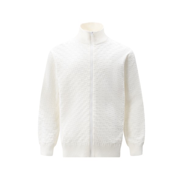 Louis Vuitton Classic Checkered Wool Blended Zipper Jacket