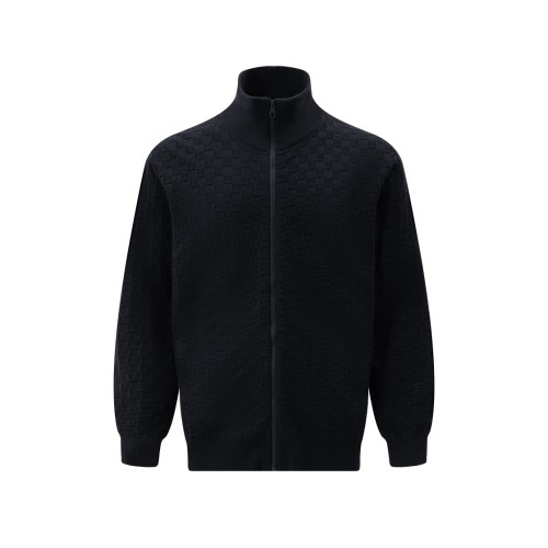 Louis Vuitton Classic Checkered Wool Blended Zipper Jacket