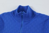 Louis Vuitton Classic Checkered Wool Blended Zipper Jacket