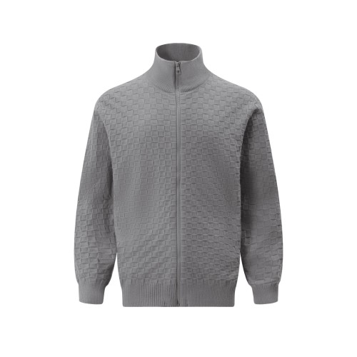 Louis Vuitton Classic Checkered Wool Blended Zipper Jacket