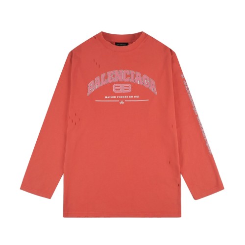 Balenciaga Classic Logo Printed Long Sleeve T-shirt High Street Casual T-shirt