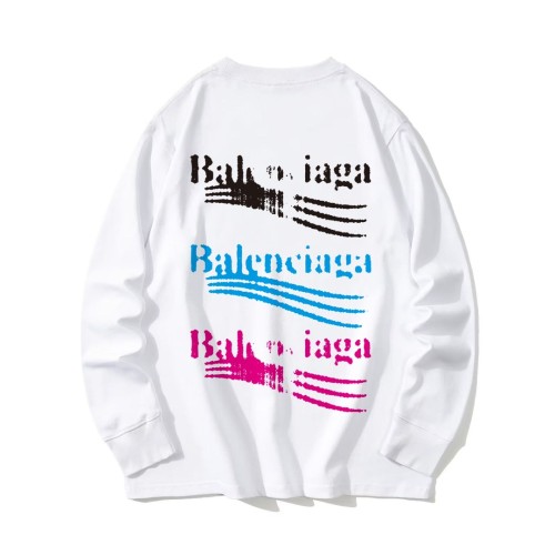 Balenciaga Classic Cola Logo Printed Long Sleeve T-shirt Couple Casual T-shirt
