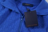 Louis Vuitton Classic Checkered Wool Blended Zipper Jacket