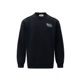 Gucci New Embroidered Logo Round Neck Sweatshirt Unisex Versatile Loose Sweatshirt