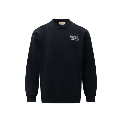 Gucci New Embroidered Logo Round Neck Sweatshirt Unisex Versatile Loose Sweatshirt