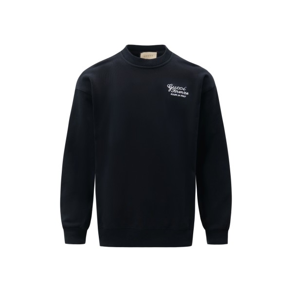 Gucci New Embroidered Logo Round Neck Sweatshirt Unisex Versatile Loose Sweatshirt
