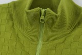 Louis Vuitton Classic Checkered Wool Blended Zipper Jacket