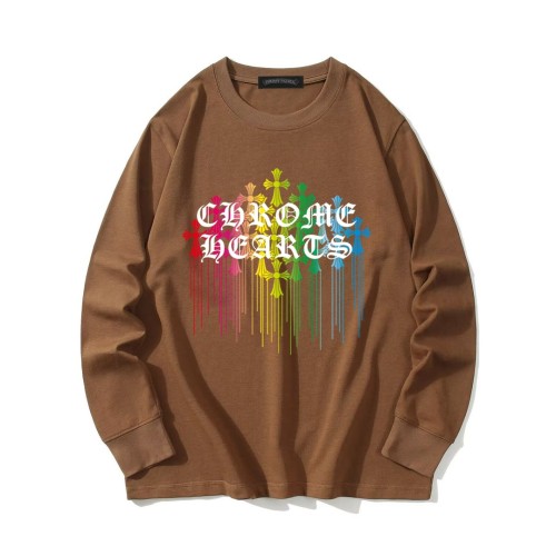 Chrome Hearts Unisex Classic Cross Group Printed Casual Long Sleeve T-shirt