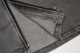 Prada Classic Triangle Zipper Wash Water Gradient Denim Coat