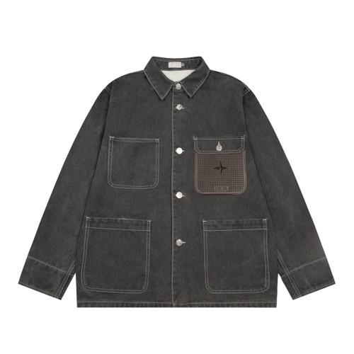 Dior X Stone Multi Bag Leather Washed Cowboy Jacket
