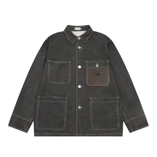 Dior X Stone Multi Bag Leather Washed Cowboy Jacket