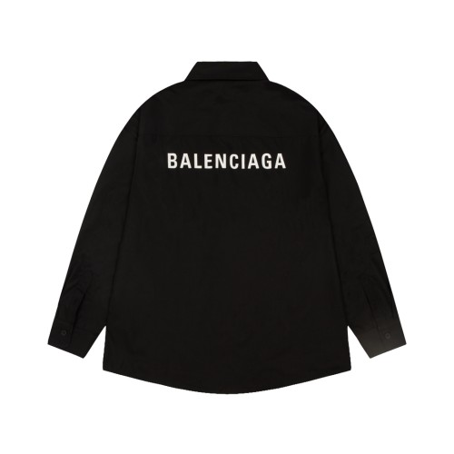 Balenciaga Classic Back Logo Letter Printed Splicing Casual Shirt