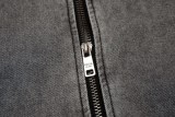 Prada Classic Triangle Zipper Wash Water Gradient Denim Coat
