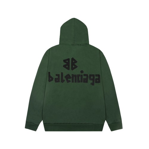 Balenciaga Retro Damaged Tape Logo Printed Hoodie Couple Washed Oversize Casual Sportswear