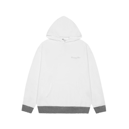 Dior Classic Letter Printed Splicing Hoodie Unisex Casual Wear Sweatshirt