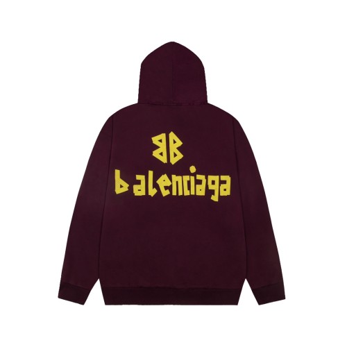 Balenciaga Retro Damaged Tape Logo Printed Hoodie Couple Washed Oversize Casual Sportswear