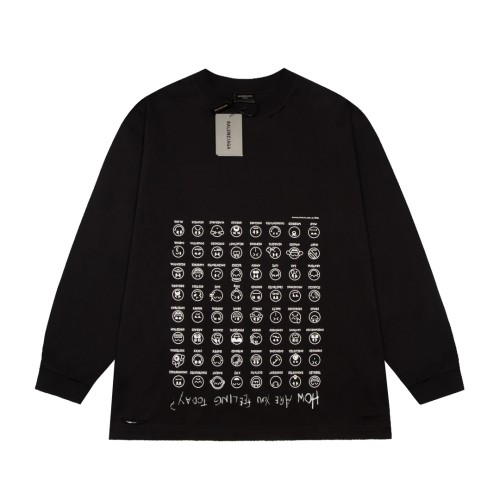 Balenciaga Fashion How Are You Feeling Today Slogan Printed Casual Long Sleeve T-shirt