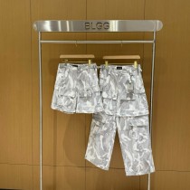 Balenciaga Heavy Industries Camouflage Cargo Washed Damaged Loose Wide Legs Two Wear Work Pants