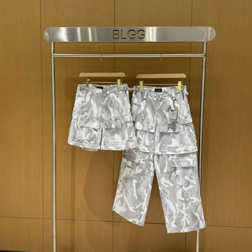 Balenciaga Heavy Industries Camouflage Cargo Washed Damaged Loose Wide Legs Two Wear Work Pants