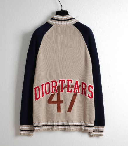 Dior Fashion Embroidery Dior Tears Casual Zipper Jacket