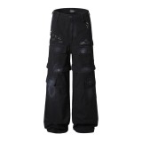 Balenciaga Heavy Industries Cargo Wash Damaged, Splashed Ink Loose Wide Legs Two Wear Work Pants