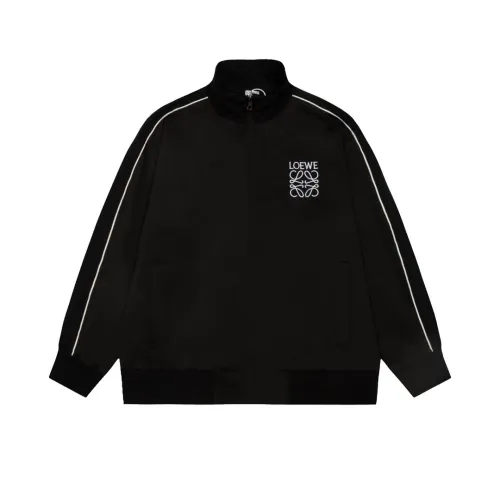 Loewe New Embroidered Logo Zipper Stand Up Hoodie Couple Oversize Casual Coat