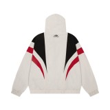 Balenciaga Fashion Logo Embroidered Splicing Jacket Couple Oversize Casual Coat