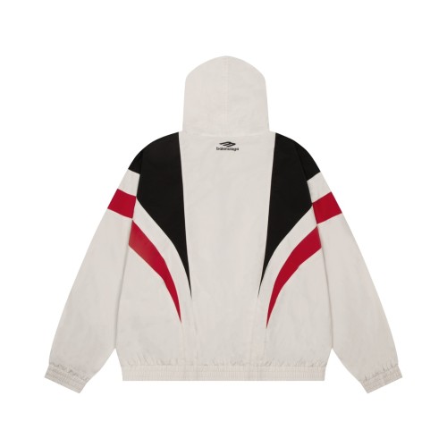 Balenciaga Fashion Logo Embroidered Splicing Jacket Couple Oversize Casual Coat