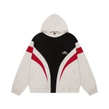 Balenciaga Fashion Logo Embroidered Splicing Jacket Couple Oversize Casual Coat