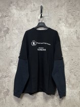 Balenciaga Couple's Versatile Handwritten Logo Letter Printed Round Neck Long Sleeve T-shirt