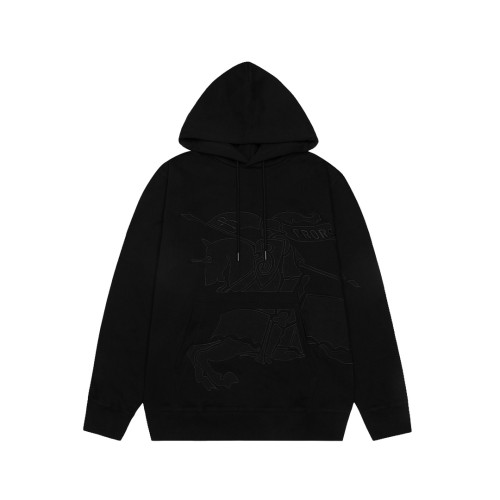 Burberry New Unisex Black War Horse Embroidered Casual Hoodie Sweatshirt